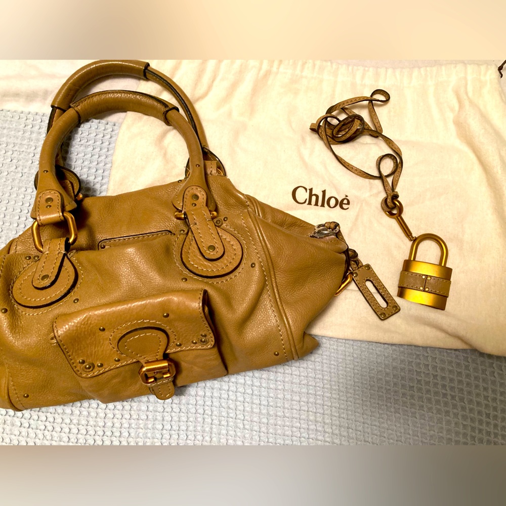 Chloe original leather Paddington bag with padlock and key
